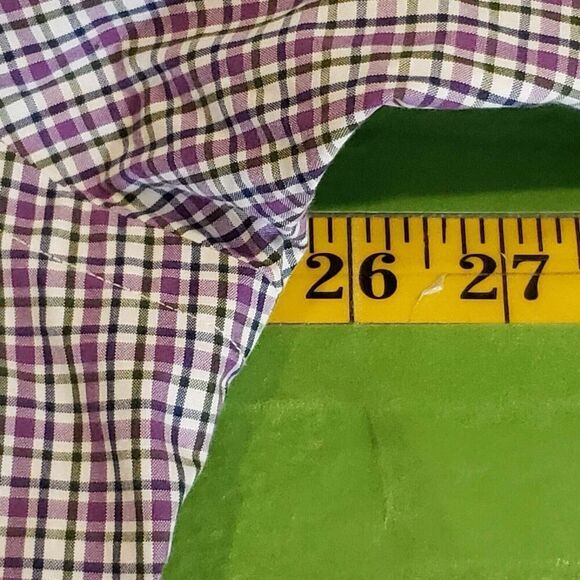 Polo Ralph Lauren Shirt Oxford Button Down LS Mens Size 17.5 XL Plaid Purple - Picture 7 of 10